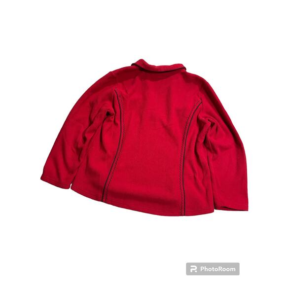 Coldwater Creek Women's Size XL Fleece Jacket Quarter Zip Top Red Pullover - Picture 5 of 9